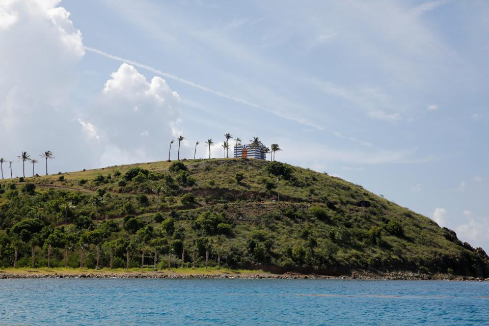 FILE PHOTO: A building is seen at Little St. James Island, one of the properties of financier Jeffrey Epstein, near Charlotte Amalie, St. Thomas, U.S. Virgin Islands August 17, 2019.  REUTERS/Marco Bello/File Photo