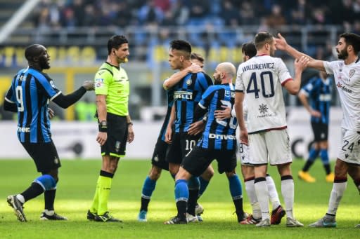 Inter's Lautaro Martinez risks missing the Milan derby after receiving a red card in the Cagliari draw