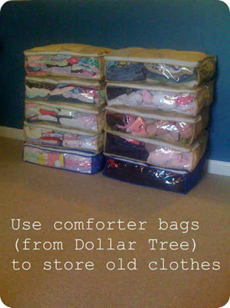 Use Old Comforter Packages as Storage 