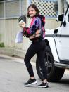 <em>Katy Keene</em> star Lucy Hale runs errands in Los Angeles on Saturday.