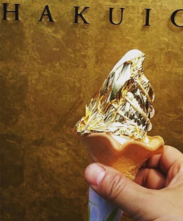 Edible gold leaf is said to promote long lasting beauty and youth. Photo: Instagram