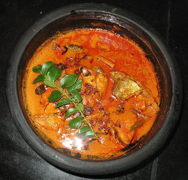 Fish Curry prepared in Kerala style. its prepared in a pot mad of clay (Manchatti)