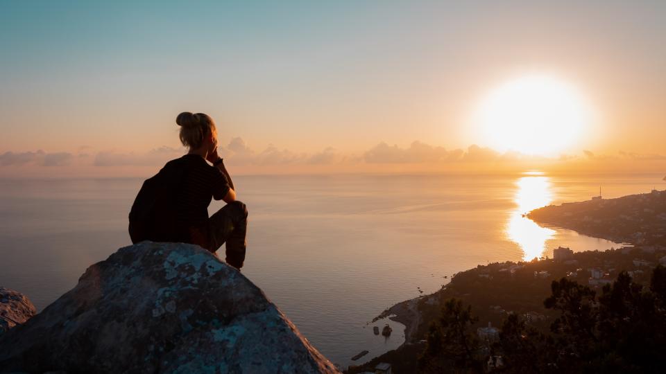 Sunset hiking