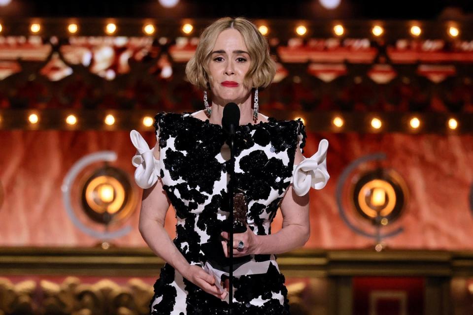 Sarah Paulson was also a first time Tony Award winner on Sunday (Getty Images for Tony Awards Pro)