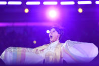 <p>South Korean singer Hwang Su-mi performs during the opening ceremony of the Pyeongchang 2018 Winter Olympic Games at the Pyeongchang Stadium on February 9, 2018. / AFP PHOTO / Kirill KUDRYAVTSEV </p>