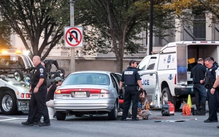 Climate change activists block roads to demand action by U.S. politicians on climate change in Washington D.C.