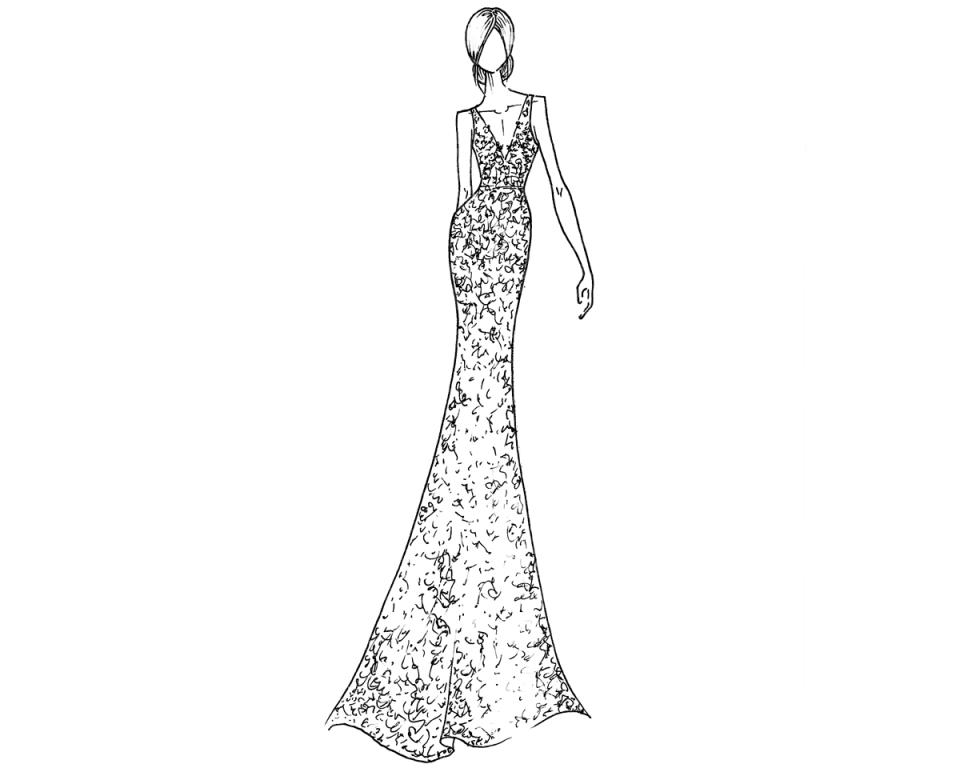 Maddie Marlow wedding dress sketch