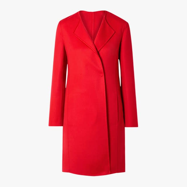 Akris double-face cashmere clean-line coat, $2994, bergdorfgoodman.com