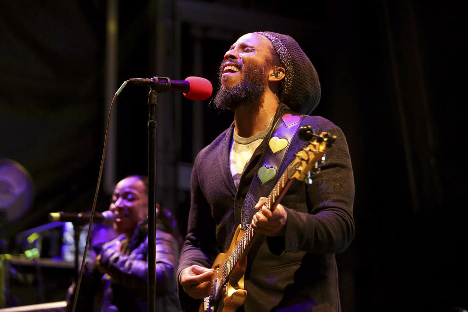 FILE - Ziggy Marley performs at "The World's Biggest Sleep Out" in Pasadena, Calif., on Dec. 7, 2019. The son of reggae icon Bob Marley and Rita Marley will perform at Nat Geo’s Earth Day Eve 2021 streaming concert on Wednesday. (Photo by Willy Sanjuan/Invision/AP, File)