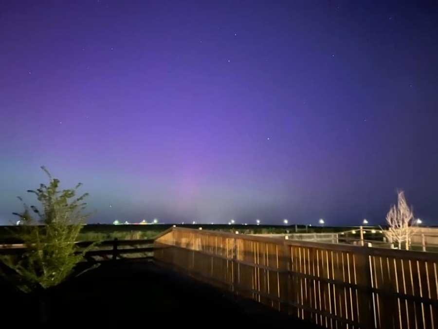 The aurora borealis as seen over northeast Aurora, Colorado, on May 10, 2024 (Scarlett Cosentino)