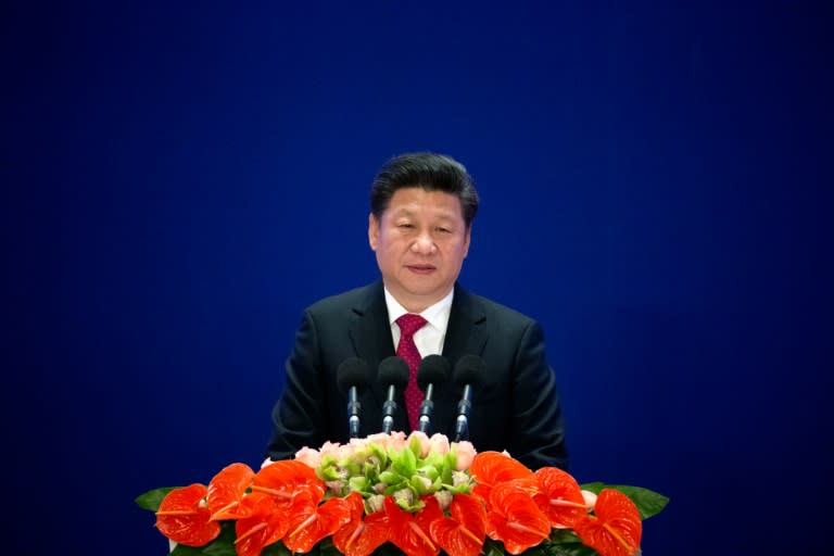 Chinese President Xi Jinping speaks during the opening ceremony of the Asian Infrastructure Investment Bank (AIIB), in Beijing, on January 16, 2016