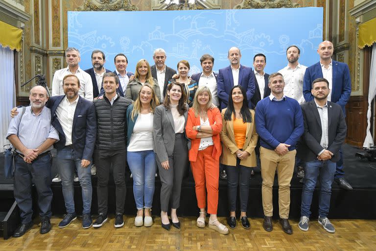 Axel Kicillof este mediodía en la Casa de Gobierno de La Plata