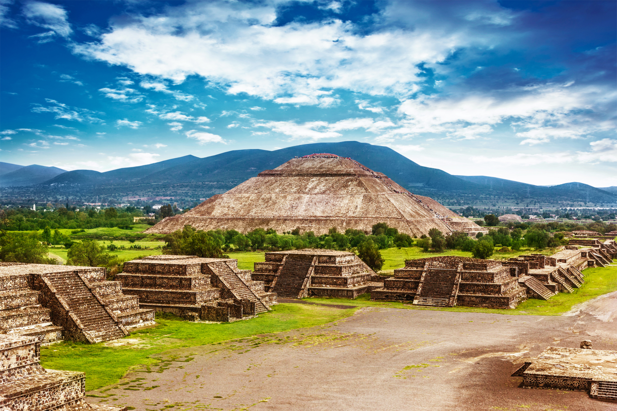 Pyramids of the Sun and Moon on the Avenue of the Dead, Teotihuacan