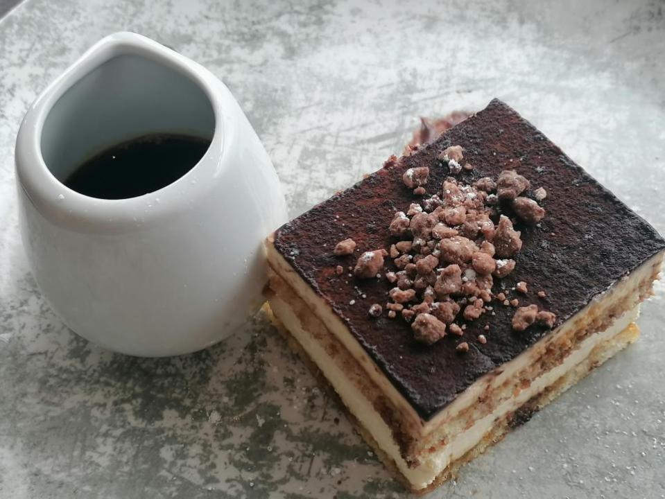 Falmouth Packet: Tiramisu served with sweetened espresso 