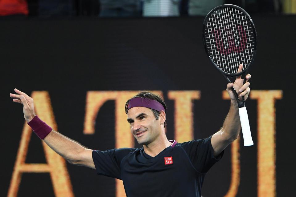 Roger Federer secured a straight-sets win in the first round of the Australian Open: Getty