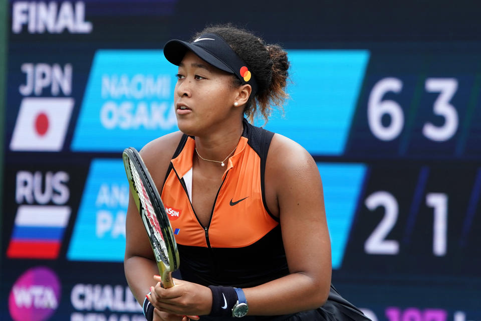 Seen here, Naomi Osaka in action against Anastasia Pavlyuchenkova in Japan.