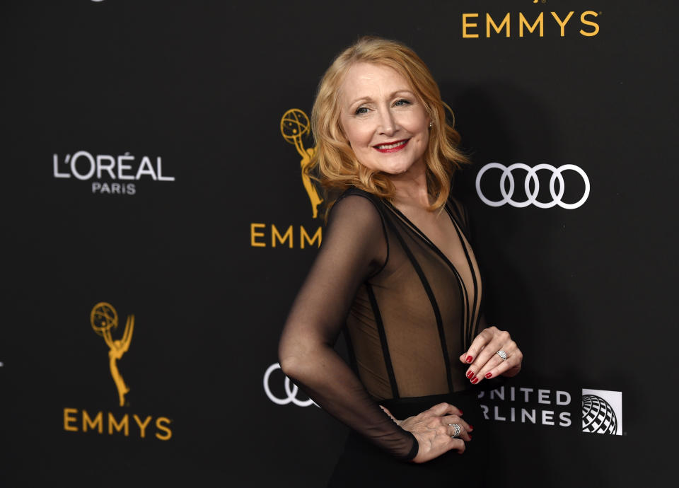 Actress Patricia Clarkson poses at the Performers Nominee Reception for Sunday's 71st Primetime Emmy Awards, Friday, Sept. 20, 2019, in Beverly Hills, Calif. (Photo by Chris Pizzello/Invision/AP)