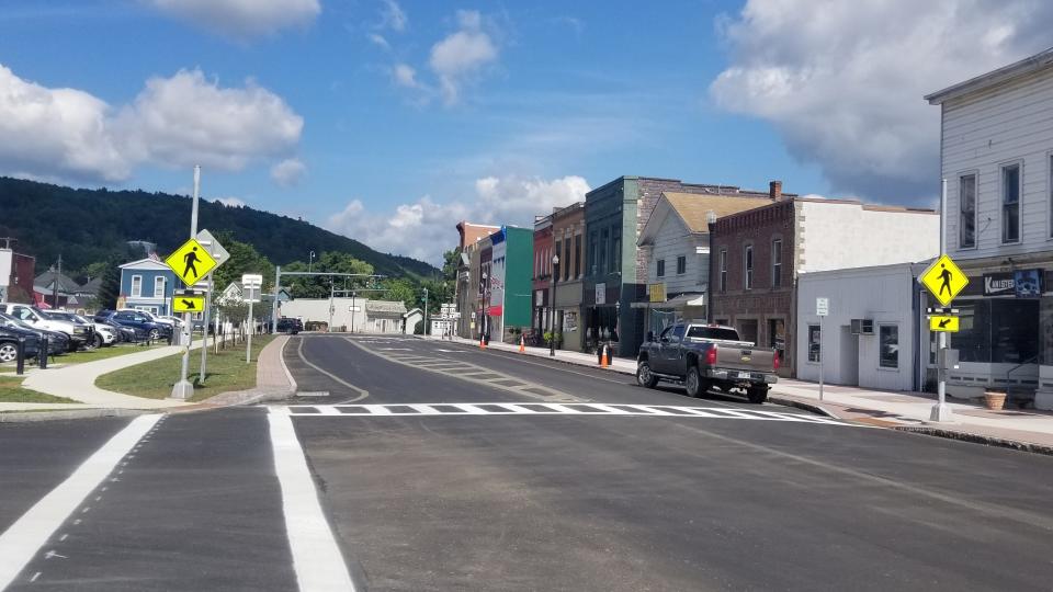 A modernization project in the Village of Canisteo includes installation of dedicated left-turn lanes along state Route 36 to reduce congestion and improve the flow of traffic.