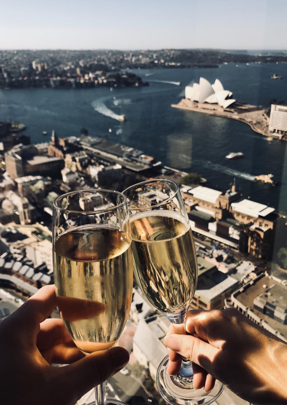 <p>Located on the 36th of Sydney’s iconic Shangri-La hotel, The Blue Horizon Bar has the most jaw dropping views of the world famous harbour. From luxe champagne to fancy cocktails the bar is the perfect place to relax and watch the sun go down.<br>Source: Instagram @matthewakelly </p>