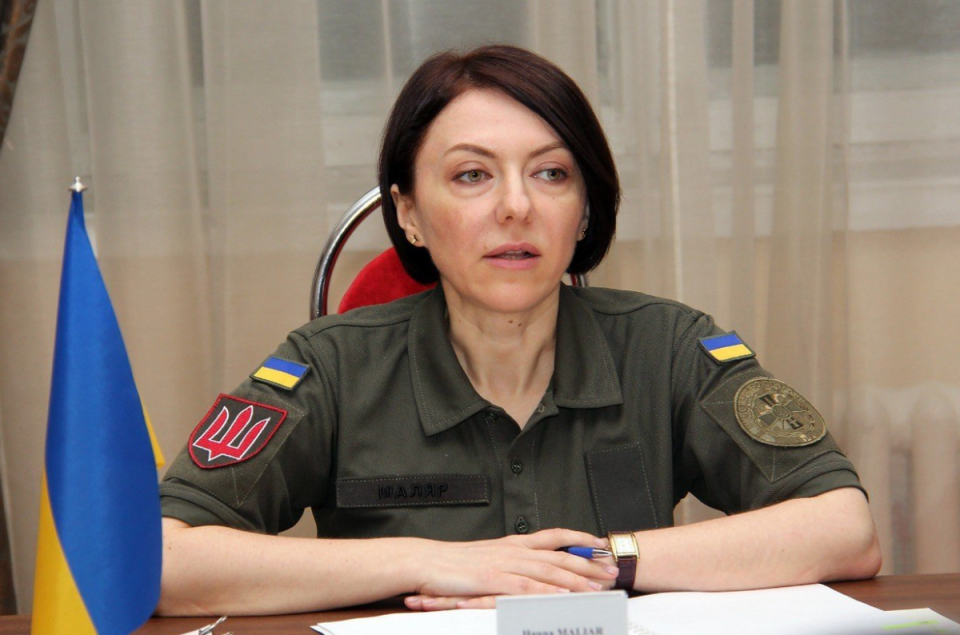 烏克蘭國防部副部長漢娜·馬利亞爾（Hanna Malyar）。   圖：翻攝自推特
