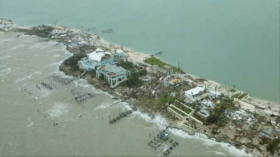 An aerial view shows devastation after hurricane Dorian hit the Abaco Islands in the Bahamas, September 3, 2019, in this still image from video obtained via social media. (Photo: Terran Knowles/Our News Bahamas/via Reuters)