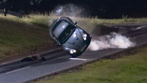 <p> Having defied the odds (and a lot of cheating) in his poker match, Bond hops into his Aston Martin DBS to track down kidnapped treasury agent Vesper Lynd. He finds her rather sooner than he expected, however, and is forced to take evasive maneuvers when he sees her lying in the road. The car subsequently rolls a Guinness World Record-breaking seven times, which is a testimony to the ingenuity of the stunt team. In tests, they couldn’t get the prototype DBS to flip without assistance, so had to use an air cannon to launch the car when it hit the ramp at 80 mph (130km/h). “It was just a case of holding on for the ride,” said stunt driver Adam Kirley.  </p>