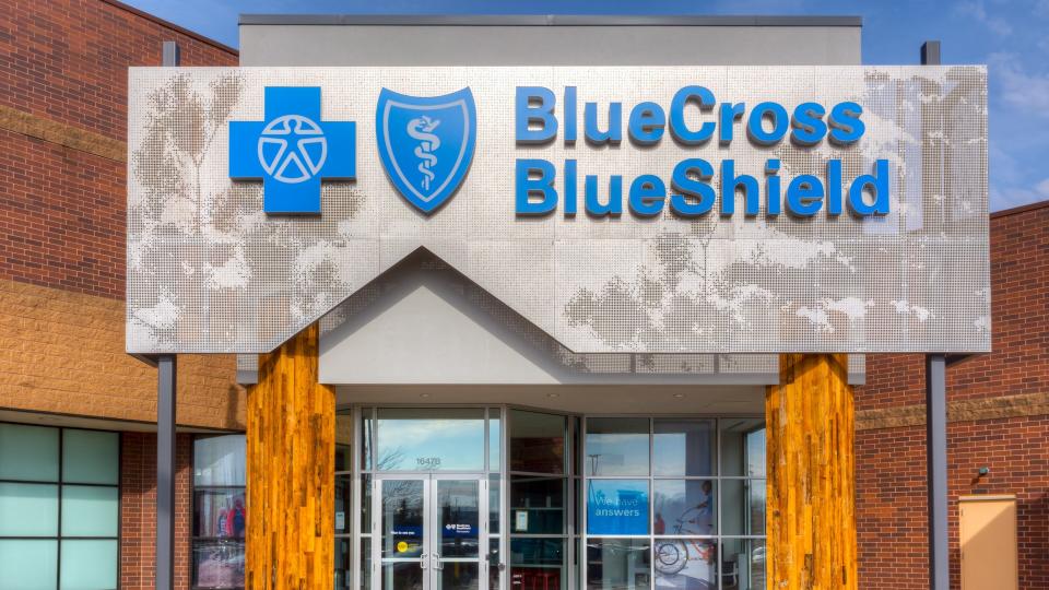 MINNEAPOLIS, MN/USA - MARCH 19, 2017: Blue Cross Blue Shield exterior and logo.