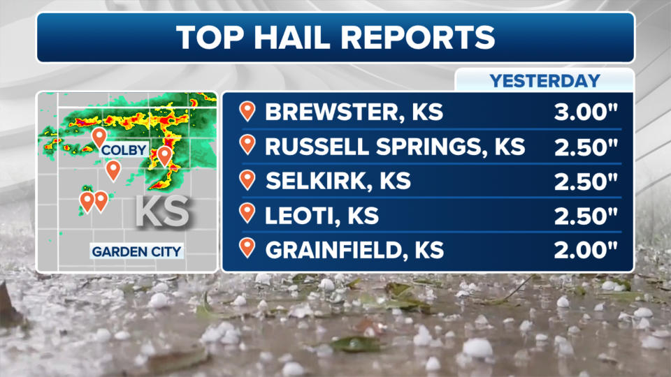 Thursday April 25 Hail Reports