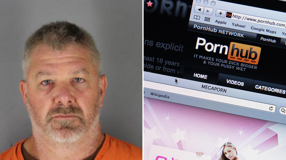 Tate Doom, pictured, was allegedly viewing porn on Porn Hub, pictured, just seconds before a fatal car accident. Source: Hennepin County Sheriff's Office via KSTP / Getty