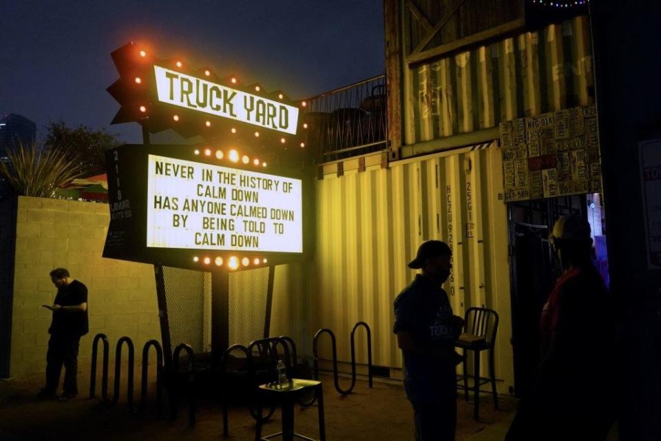 sign for truck yard bar