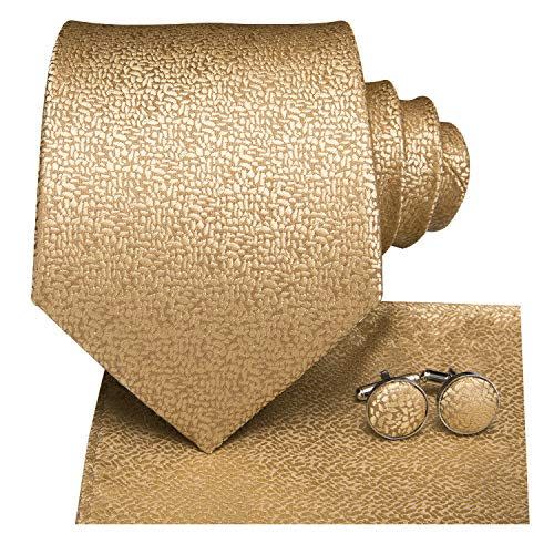 Men's Gold Tie, Pocket Square and Cufflink Set