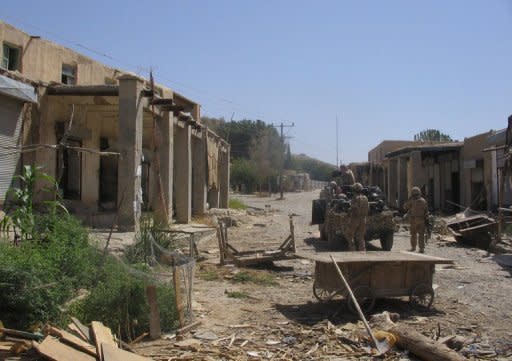 The main market of Kajaki district in Helmand province, Afghanistan, is shown. Seventeen party-goers who were holding a gathering with music in a southern Afghanistan village were beheaded