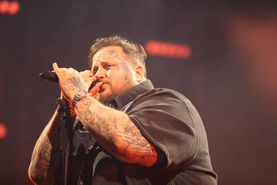 Jelly Roll, pictured here performing at a sold-out American Family Insurance Amphitheater in Milwaukee in August, will play MidFlorida Credit Union Amphitheatre on Oct. 14.