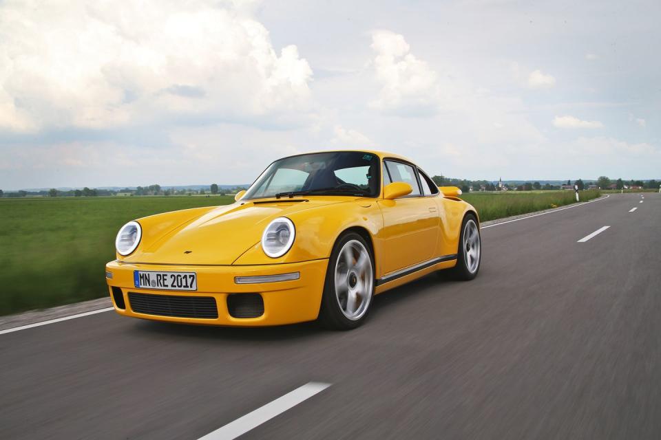 <p>If this yellow Porsche 911 appears, well, old, that's by design. Underneath its classic look—which pays homage to <a href="https://www.caranddriver.com/features/a15113617/1987-ruf-ctr-yellowbird-911-turbo-driven-video/" rel="nofollow noopener" target="_blank" data-ylk="slk:the 1987 CTR "Yellowbird";elm:context_link;itc:0;sec:content-canvas" class="link ">the 1987 CTR "Yellowbird"</a>—this Ruf creation is thoroughly modern and incredibly capable. It also shares not one body panel with any 911 from any generation. With 700 horsepower and weighing an estimated 2850 pounds, the new CTR is said to be capable of reaching 60 mph in less than 3.5 seconds and a top speed in excess of 223 mph. </p>
