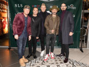 <p>Brian Littrell, Howie Dorough, Nick Carter, AJ McLean, Kevin Richardson of the <a href="https://people.com/tag/backstreet-boys/" rel="nofollow noopener" target="_blank" data-ylk="slk:Backstreet Boys;elm:context_link;itc:0;sec:content-canvas" class="link ">Backstreet Boys</a> celebrate their first Christmas album, <i>A Very Backstreet Christmas,</i> in Los Angeles on Dec. 1.</p>