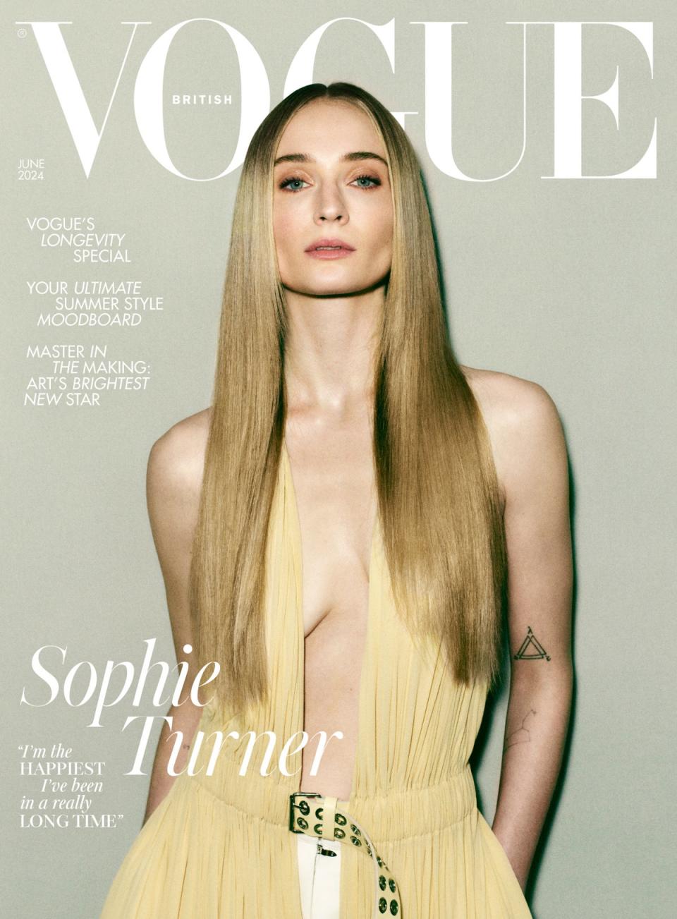 Turner on the cover of the June issue of British Vogue (Mikael Jansson)
