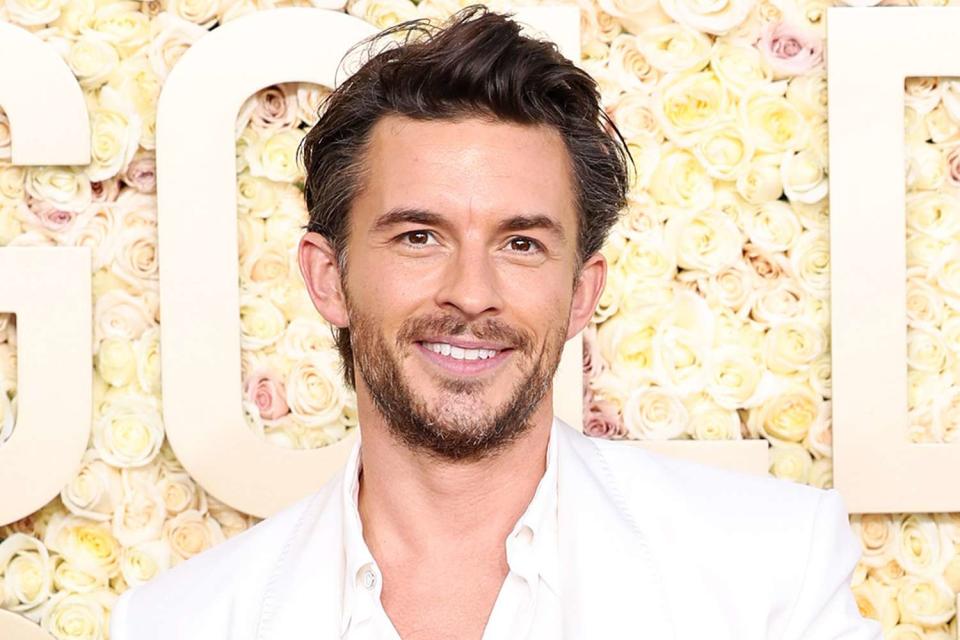 <p>Kevin Mazur/Getty</p> Jonathan Bailey attends the 81st Annual Golden Globe Awards at The Beverly Hilton on January 07, 2024 in Beverly Hills, California. 