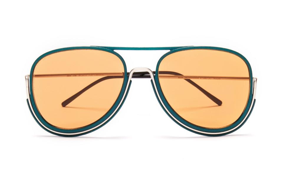 Maccready (Silver/Pine Forest/Orange) £165 by WIRES (wiresglasses.com) - Wires Glasses 