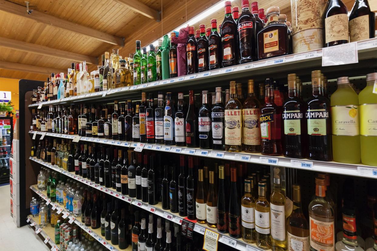 Grocery store alcohol aisle