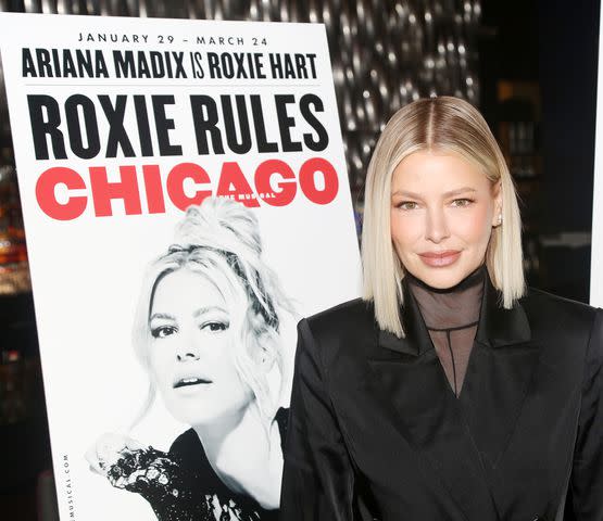 <p>Bruce Glikas/WireImage</p> Ariana Madix poses at a photo call for Madix joining the cast of "Chicago" on Broadway at 48 Lounge on January 9, 2024 in New York City.