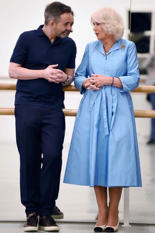 <p>Eamonn M. McCormack/Getty</p> Queen Camilla at the English National Ballet's Mulryan Centre for Dance on Sept. 5, 2024.