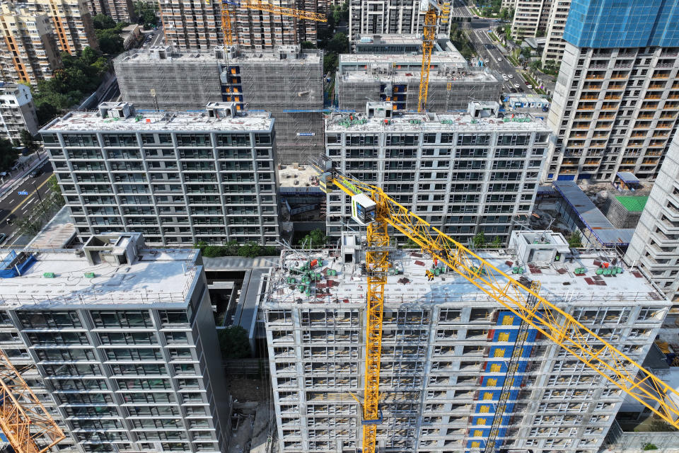 A China Resources property is under construction in Nanjing, Jiangsu province, China, on September 24, 2024. The People's Bank of China announces that it will lower the interest rate on outstanding mortgages and unify the minimum down payment ratio for mortgages. (Photo by Costfoto/NurPhoto via Getty Images)