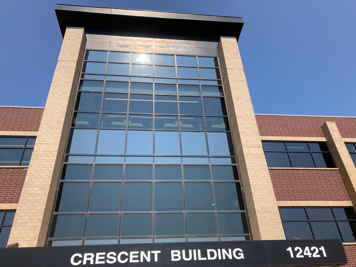 The Crescent Building at 12421 Meredith Drive in Urbandale. With the help of a city tax increment financing rebate, R&R Realty is renovating common spaces in the building in a bid to attract more tenants.