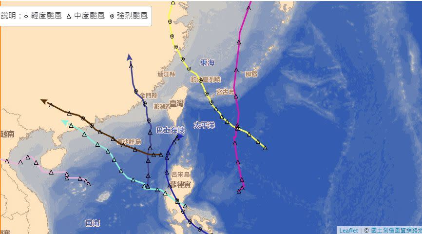 加上巴威，台灣已躲過8個颱風。（圖／翻攝自氣象局颱風資料庫）