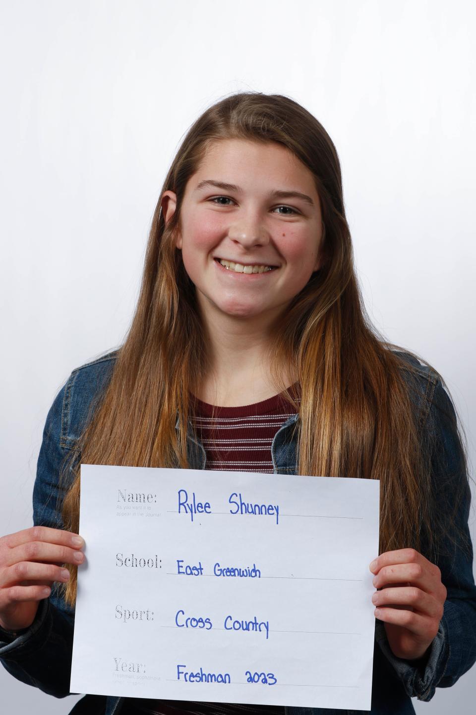 Providence, RI, Jan 9, 2020 - Rylee Shunney, East Greenwich, Cross County, Freshman.  All-States photo shoot Allstate All State. [The Providence Journal / Kris Craig]