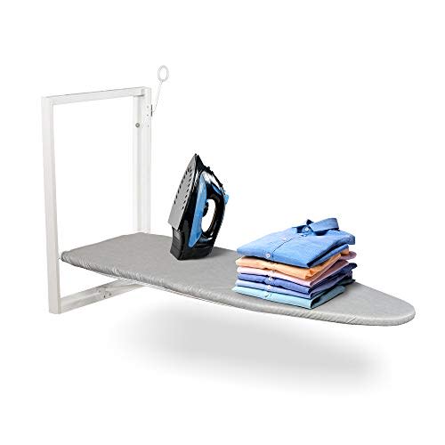 Ivation Wall-Mounted Ironing Board | Foldable 36.2” x 12.2” Ironing Station for Home, Apartment & Small Spaces | Sturdy Folding Board, Easy-Release Lever, Removable Cotton Cover & Mounting Hardware