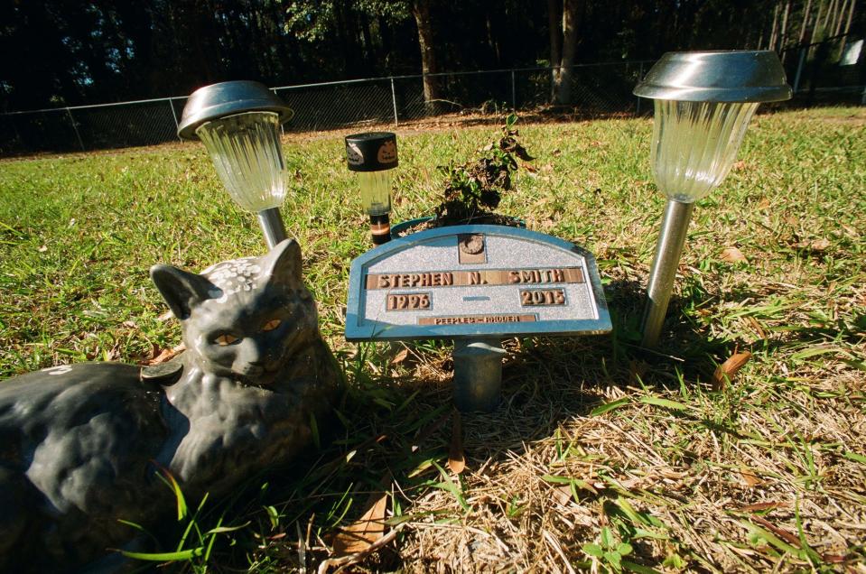 A simple tribute marks the grave of Stephen Smith in Gooding Cemetery on Sandy Run Road. In 2021, supporters launched a campaign to raise money for a gravestone.