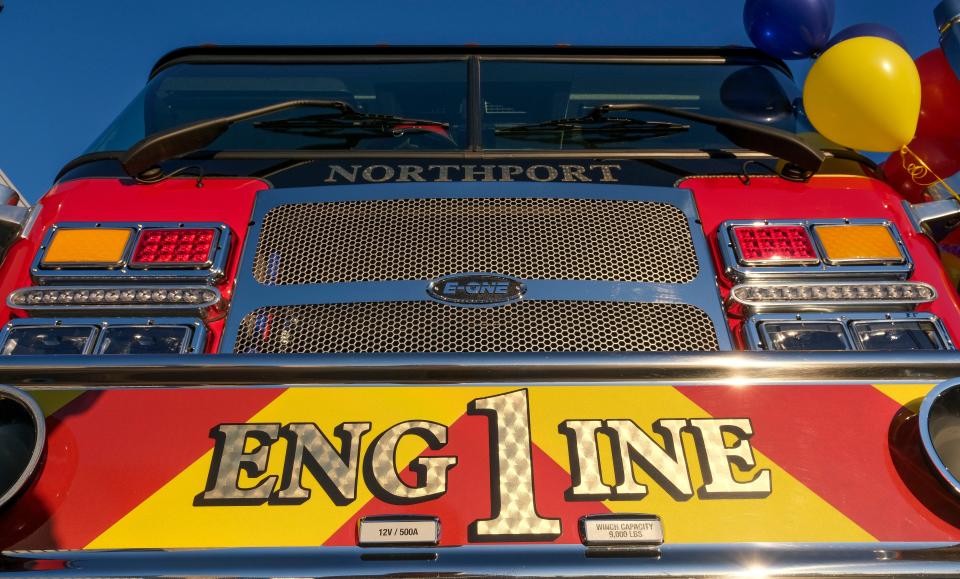 Feb 5, 2024; Northport, Alabama, USA; The City of Northport put the new Engine 1 in service at City Hall Monday, replacing a fire truck that was 24 years old.