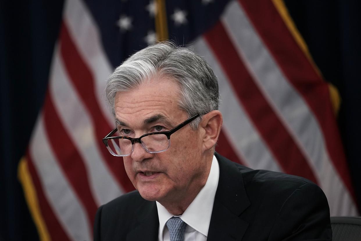 WASHINGTON, DC – MARCH 21: U.S. Federal Reserve Chairman Jerome Powell speaks during a news conference March 21, 2018 in Washington, DC. The Fed today as expected announced a quarter-point increase in interest rates under its new chairman. (Photo by Alex Wong/Getty Images)