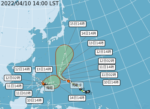 颱風模擬路徑曝光。（圖／氣象局）